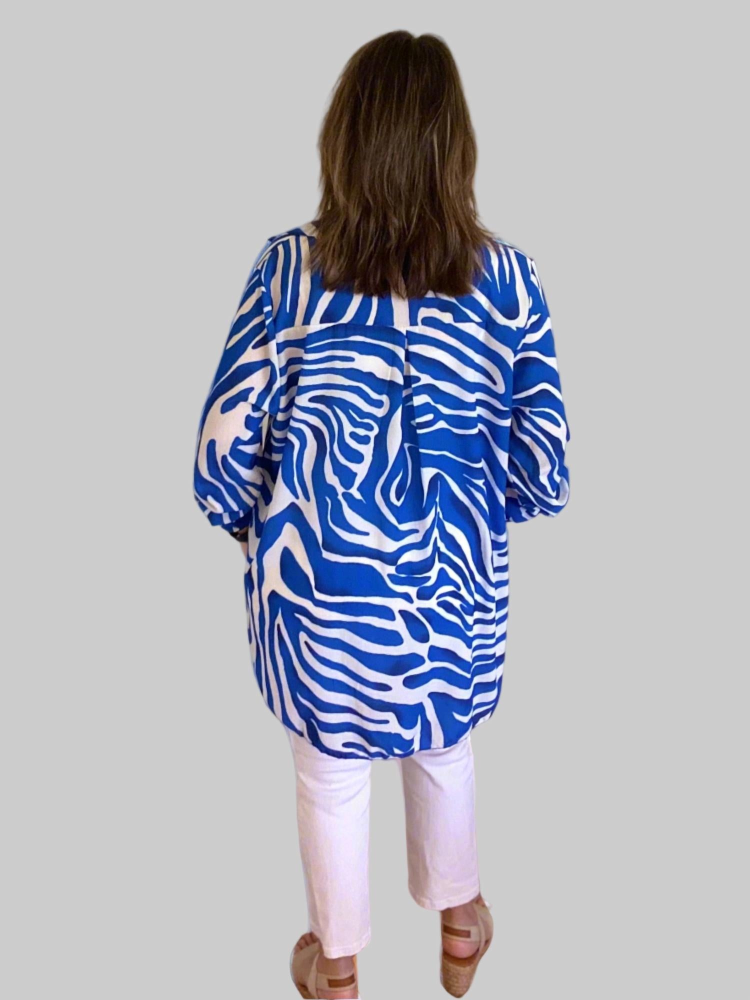 Loowie - Zebra Stripe Print Shirt