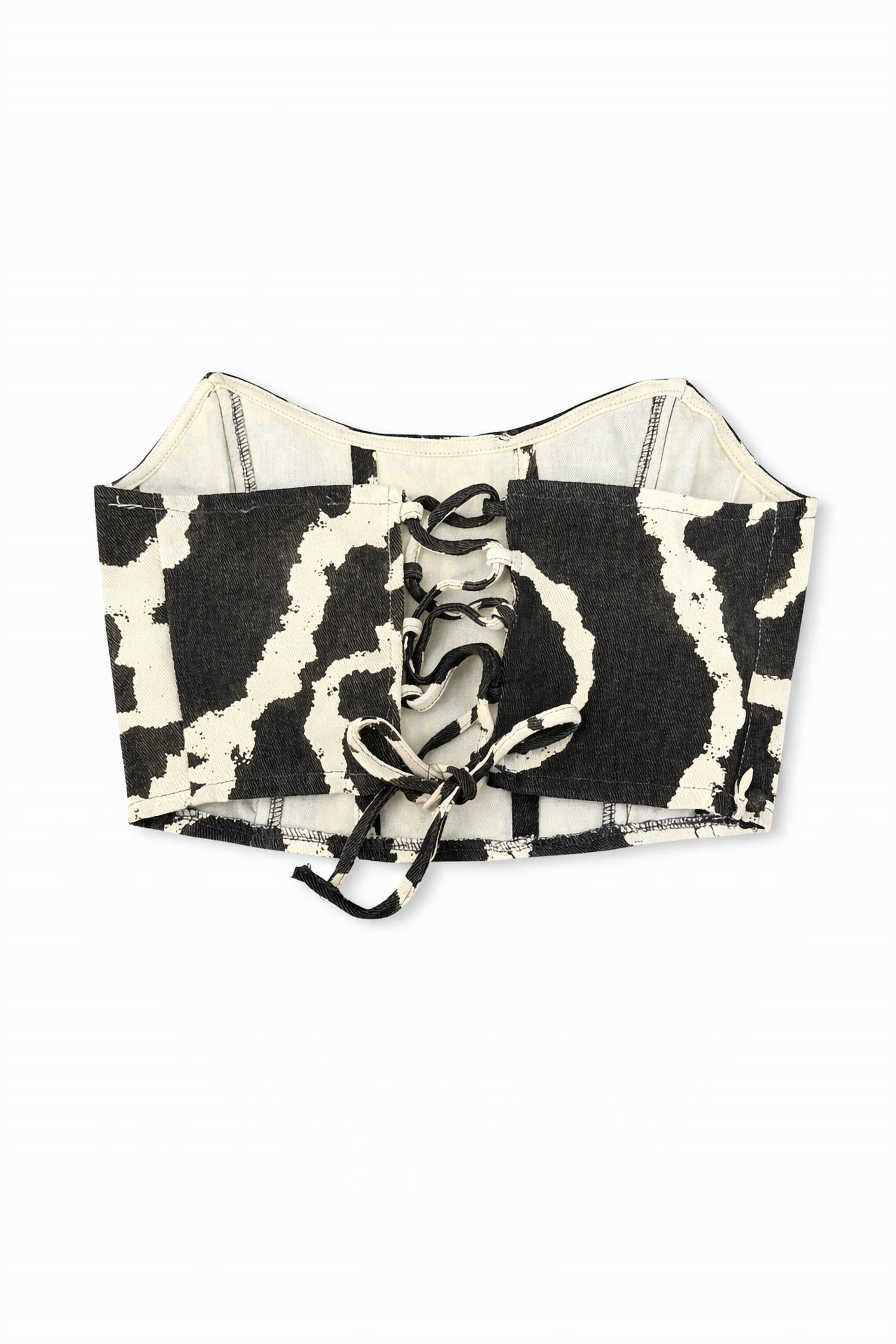 Pretty Garbage Rodeo Corset Top in black multicolor - women's shirt - view 4