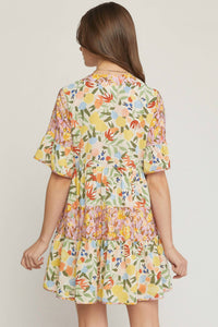 entro Mixed Floral Ruffle Dress in multi - women's dress - view 4