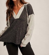 Hem & Thread - Color Block Hooded Sweatshirt