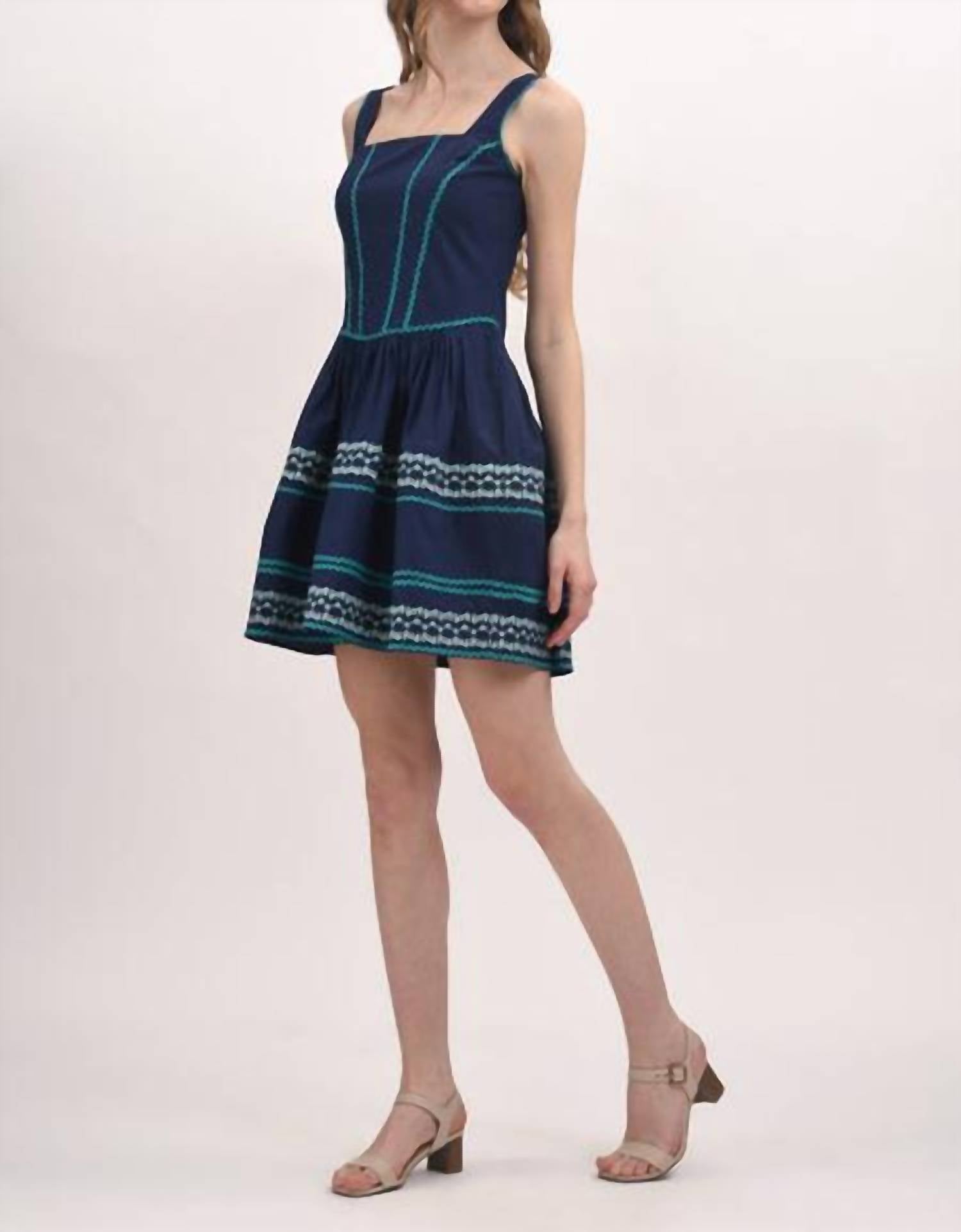 Celina Moon Midnight Mini Dress in blue azure - women's dress - alternate view
