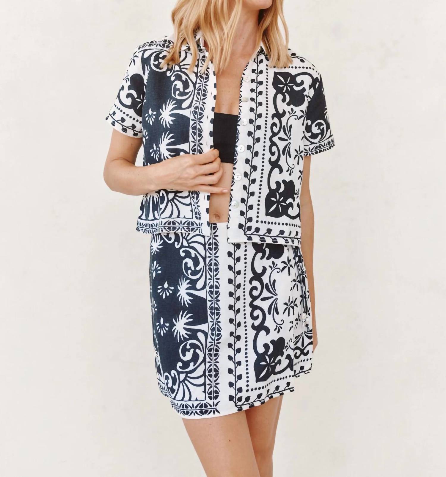 Bella Dahl - BANDANA SHORT SLEEVE CAMP SHIRT