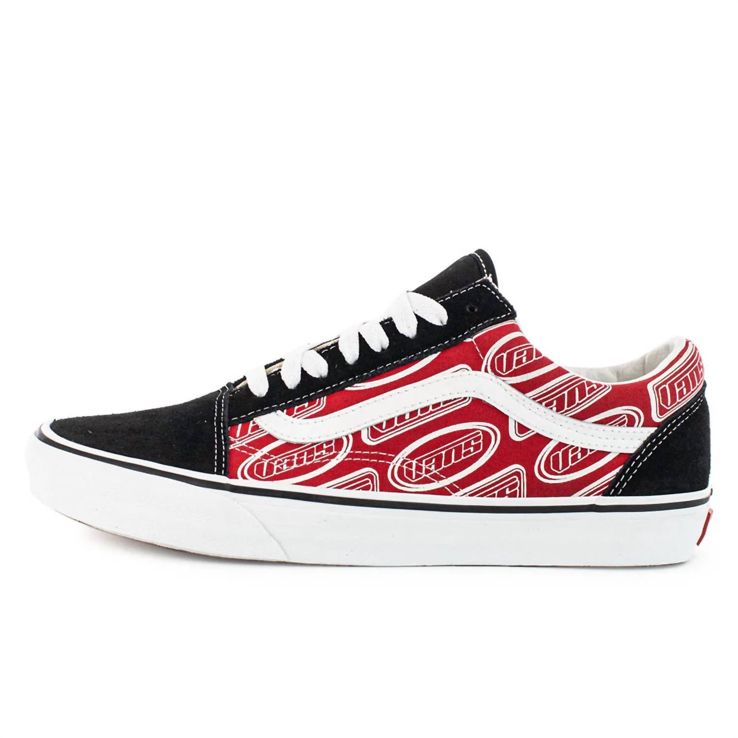 Vans Men's Old Skool Low Top Sneakers in cjh logo red - men's sneaker