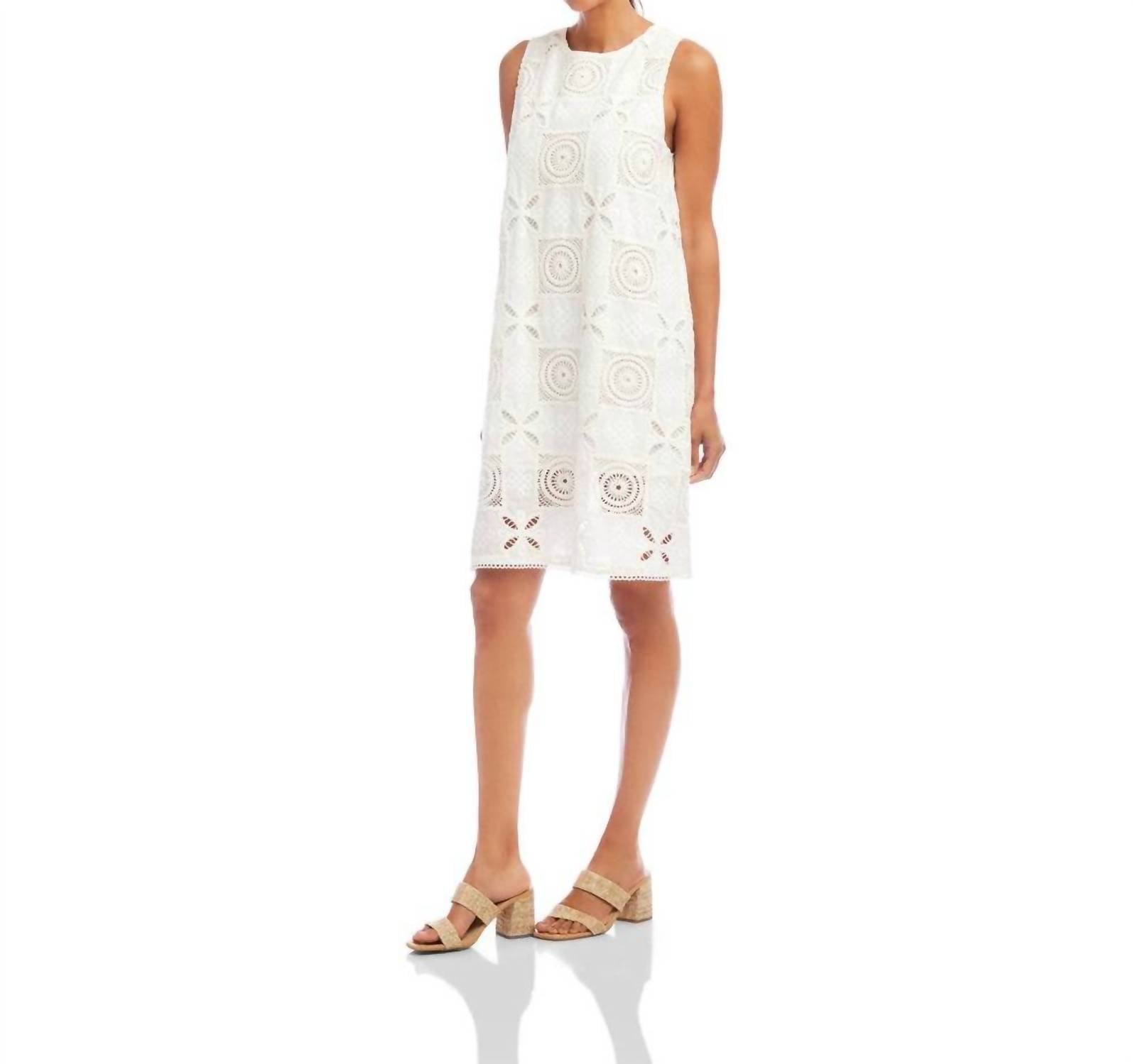 Karen Kane - Sleeveless Embroidered Shift Mini Dress