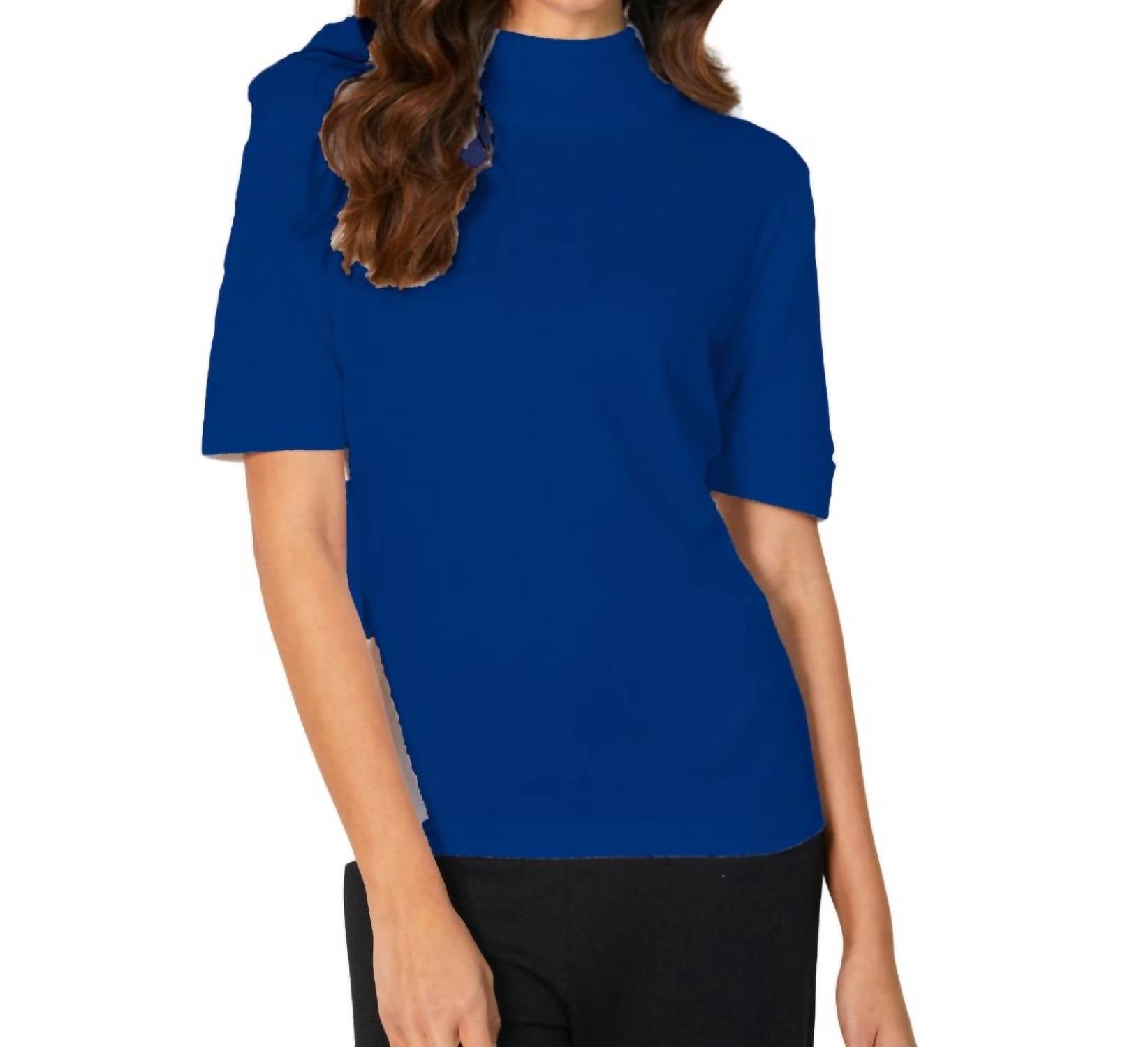 Short Sleeve Mock Neck Top