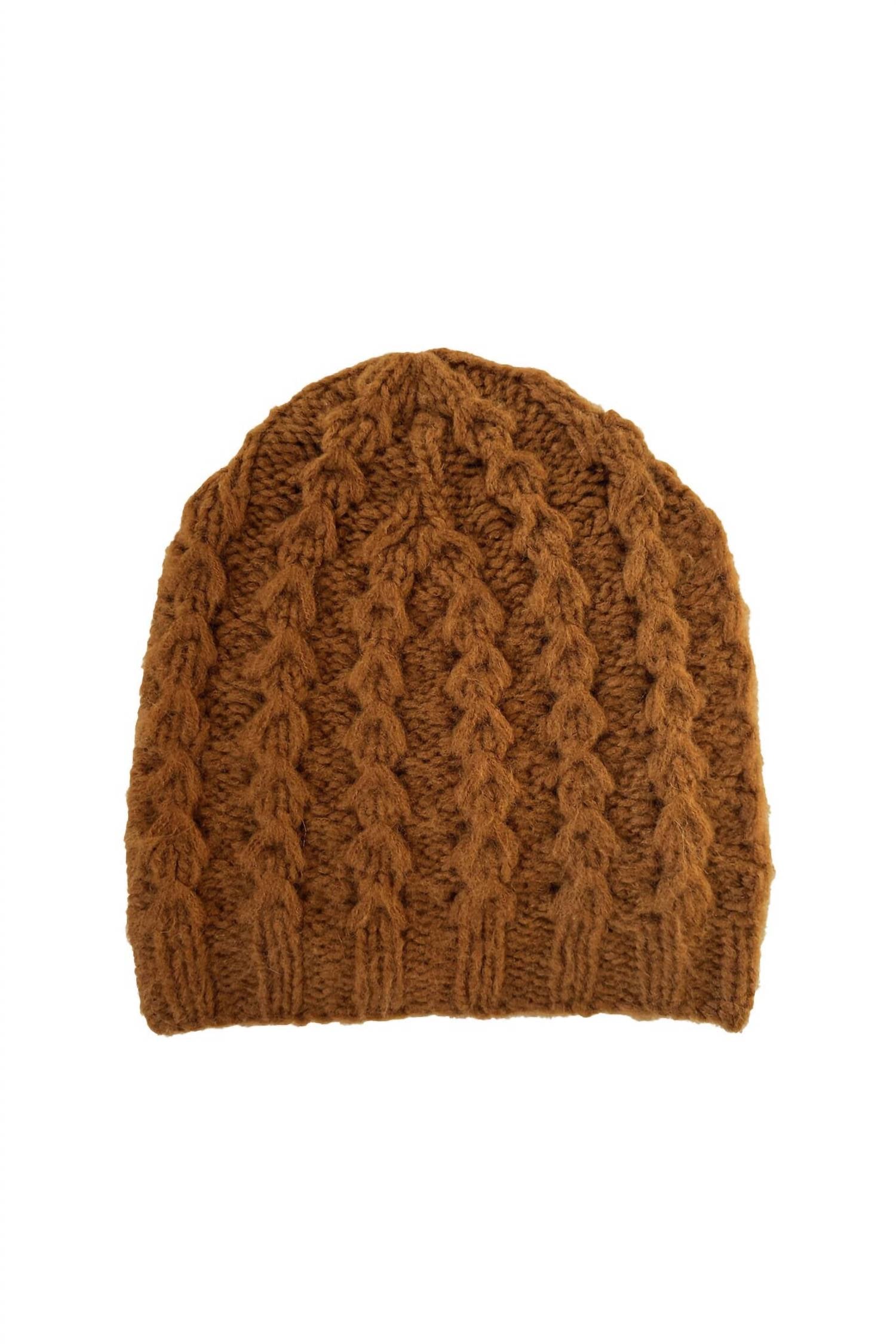 M.PATMOS Women's Jay Cashmere Beanie in cinnamon - women's hat