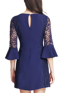 Kensie - Circular Flounce Lace Sleeve Sheath Dress
