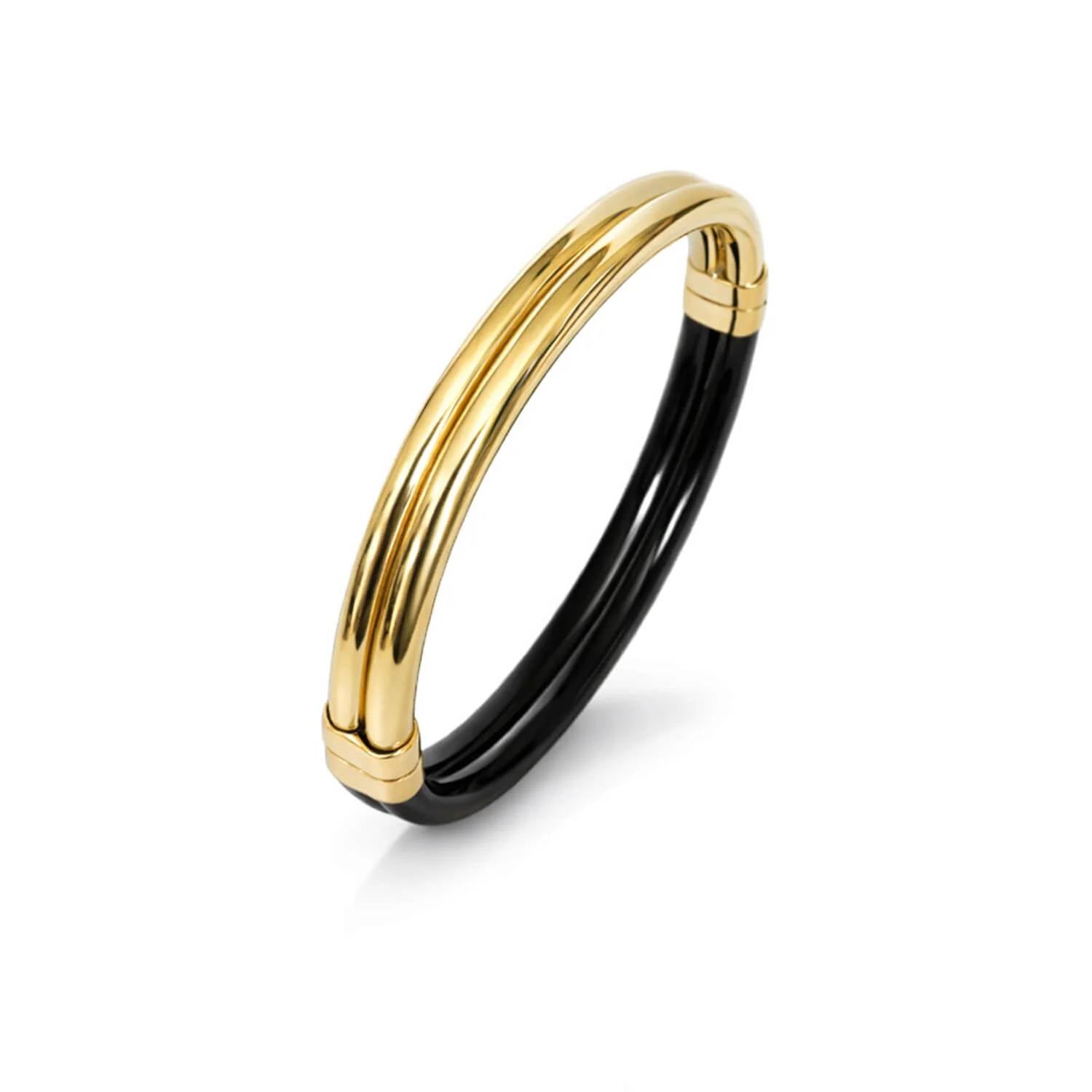 Gold & Honey - Women's Ridge Lucite Hinge Bangle