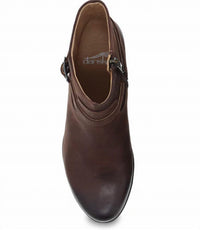 dansko Women's Cagney Boot in burnished suede brown - women's shoe - detail view