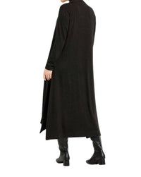 Joseph Ribkoff Relaxed Fit Open-front Cardigan in charcoal grey - women's cardigan - detail view