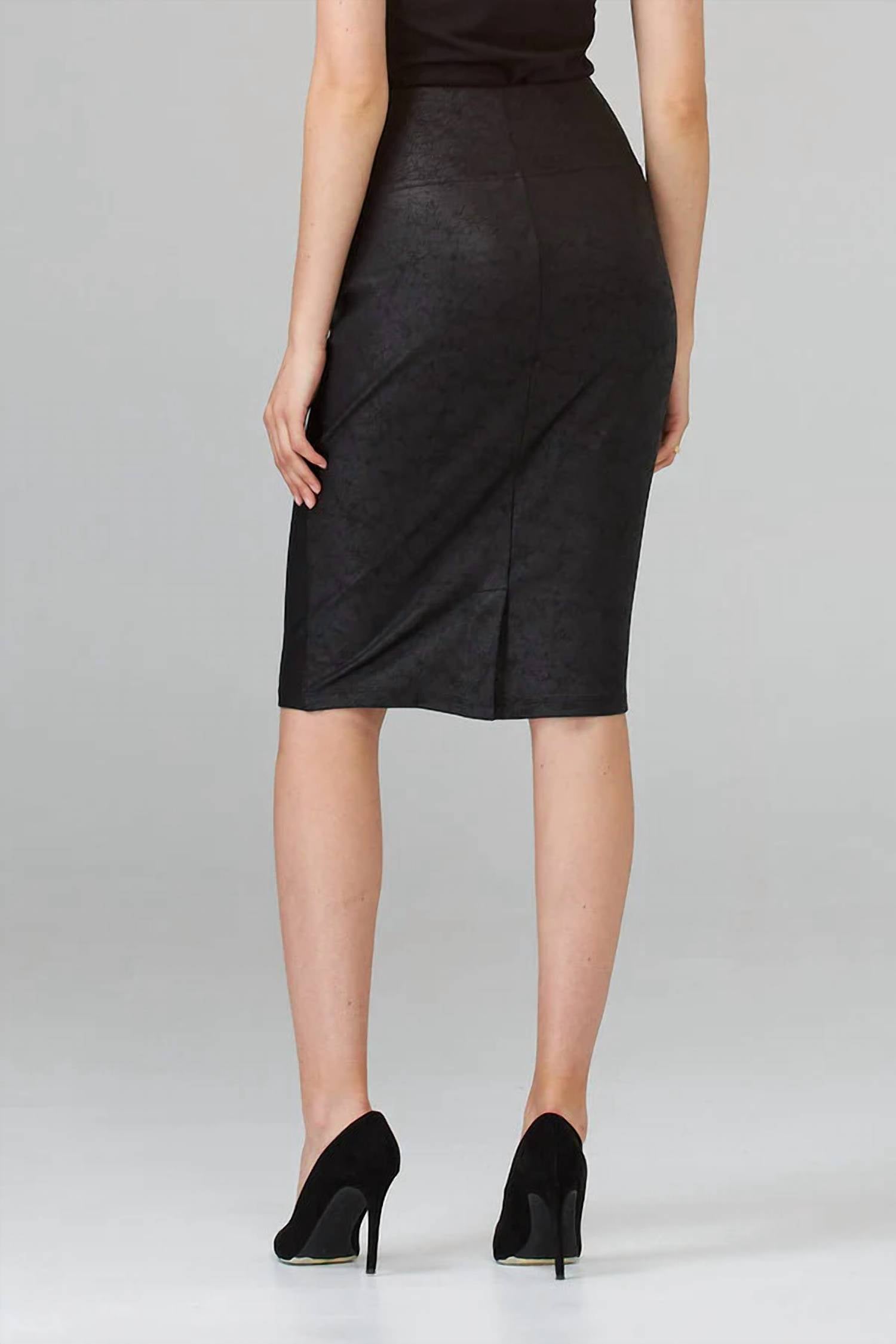 Joseph Ribkoff - Faux Suede Embossed Pencil Skirt