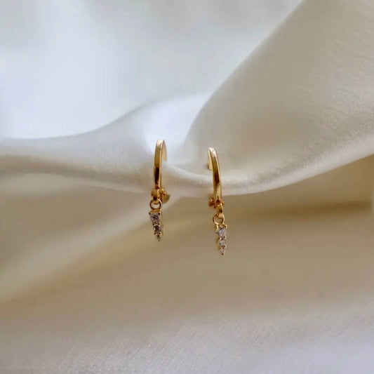 Katie Waltman - Women's Cubic Zirconia Stack Trio Huggie Earrings