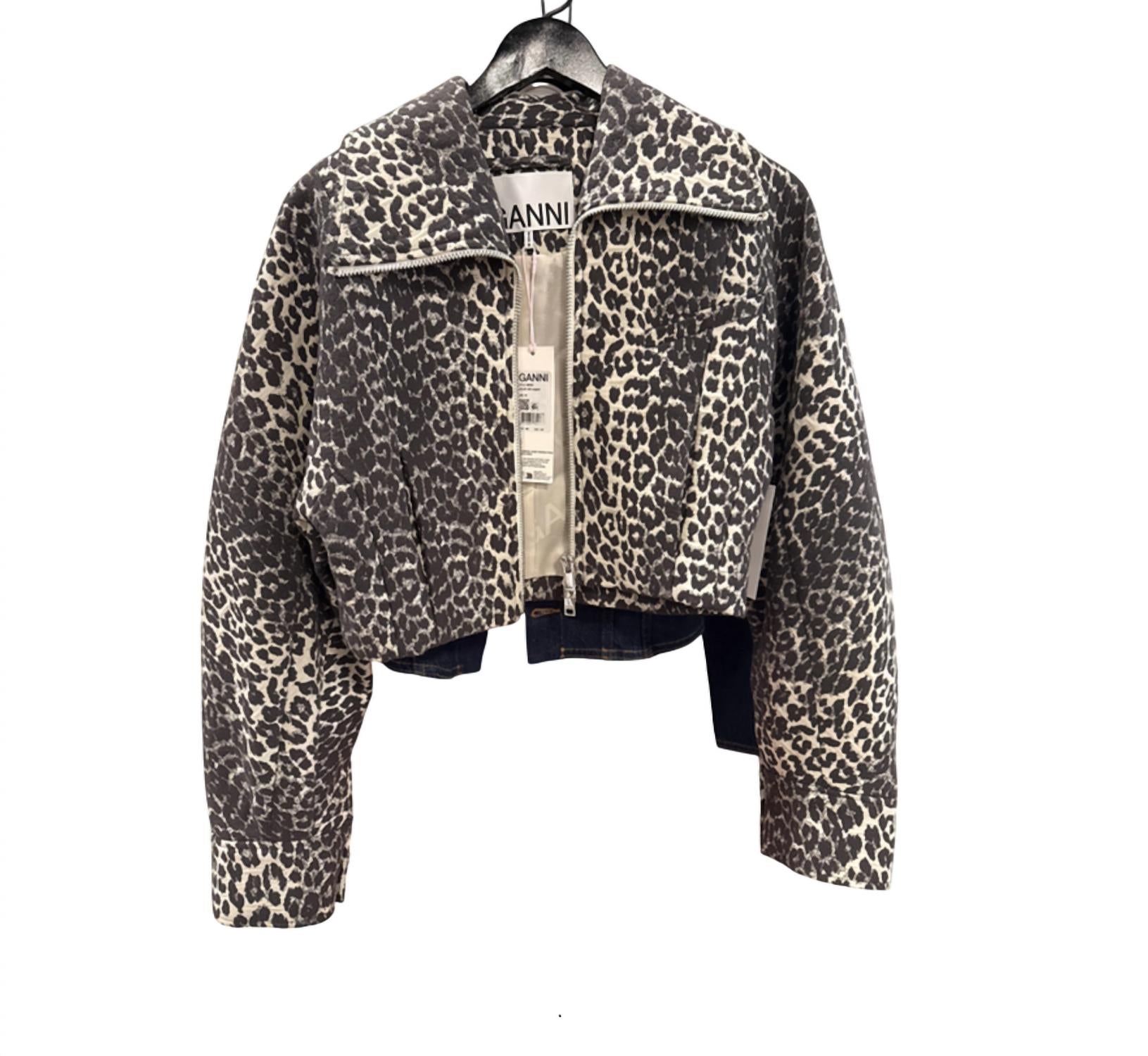 Ganni - Leopard Cotton Tweed Jacket