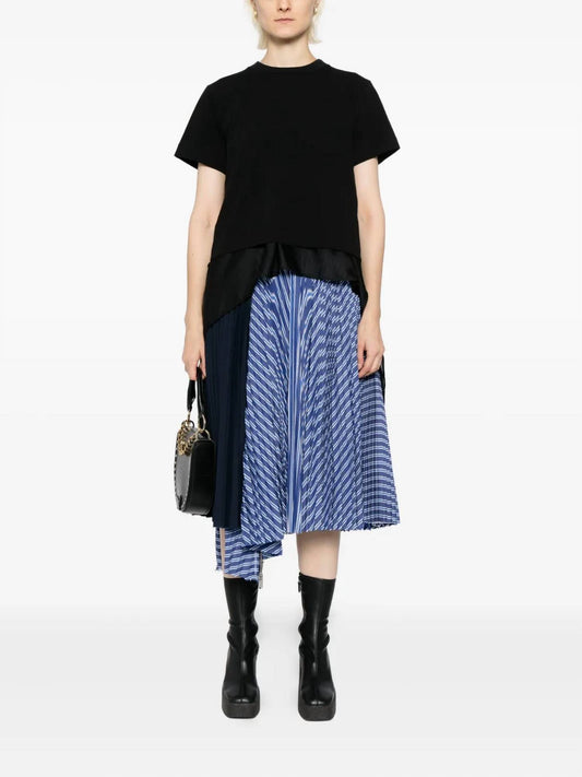 Sacai - Women's Combo Satin & Cotton T-shirt