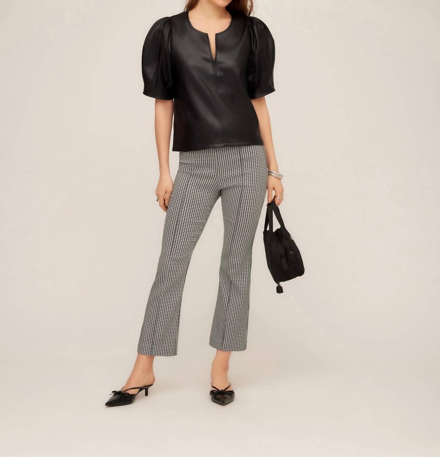 Fifteen Twenty - Leather Poof Blouse