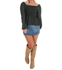 Mustard Seed - Wear Anywhere Smocked Babydoll Top