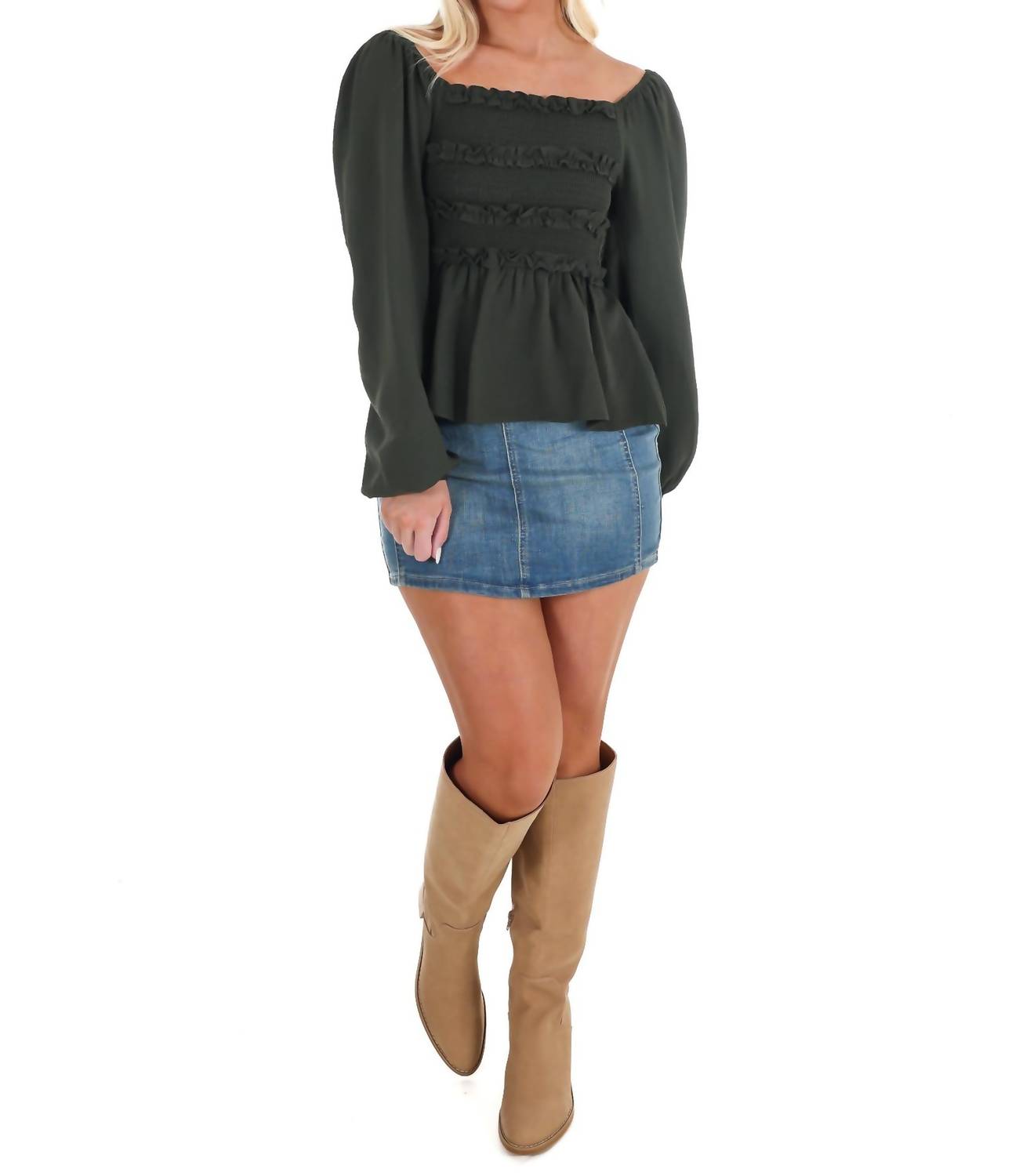 Mustard Seed - Wear Anywhere Smocked Babydoll Top