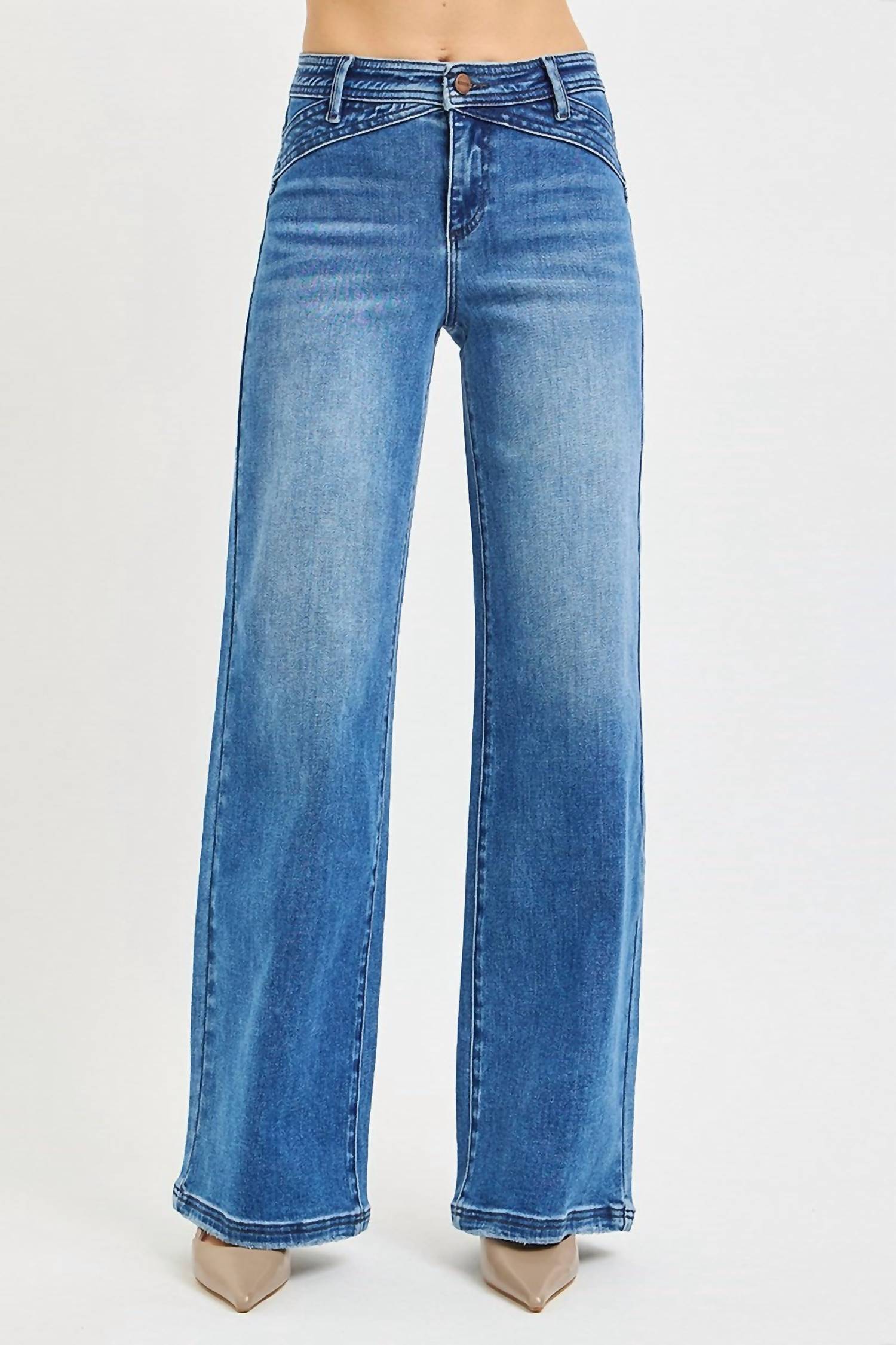RISEN Hillary Wide Leg Jeans in blue - women's pants