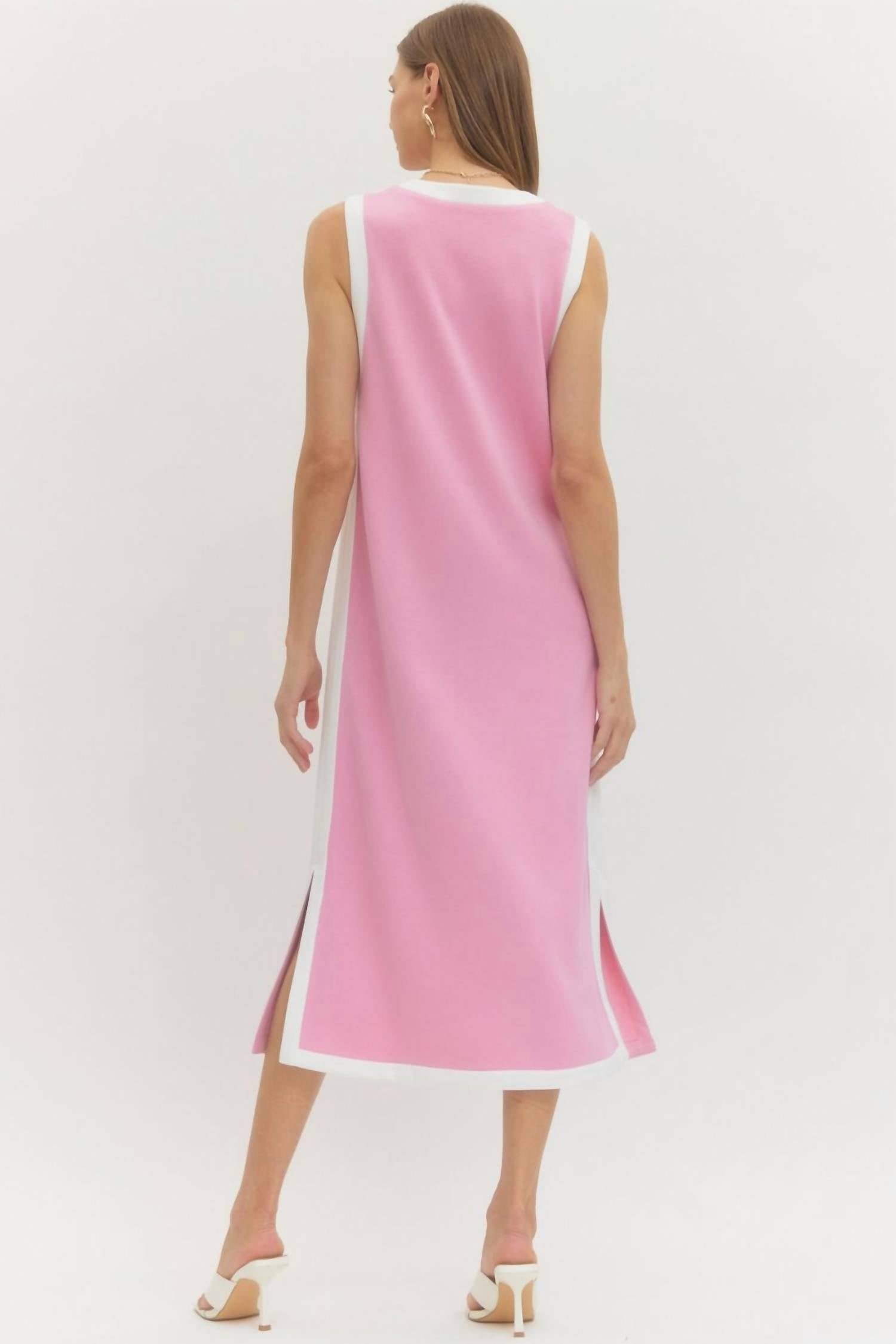Entro - Contrast Binding Midi Dress