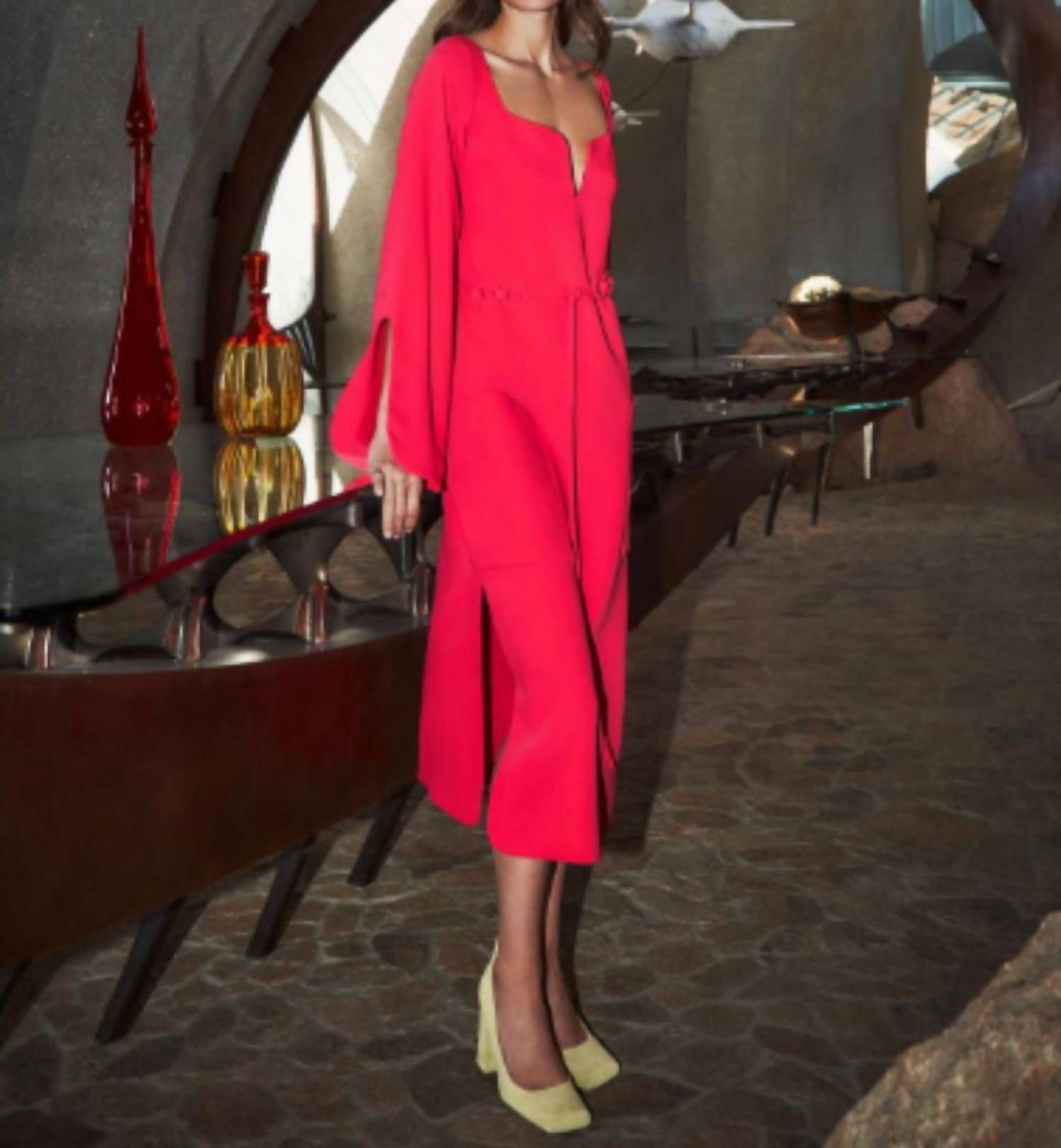 ALEXIS Sassari Midi Dress in cerise - women's dress
