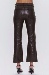 PISTOLA Lennon High Rise Crop Boot Jean in mocha - women's jeans - detail view