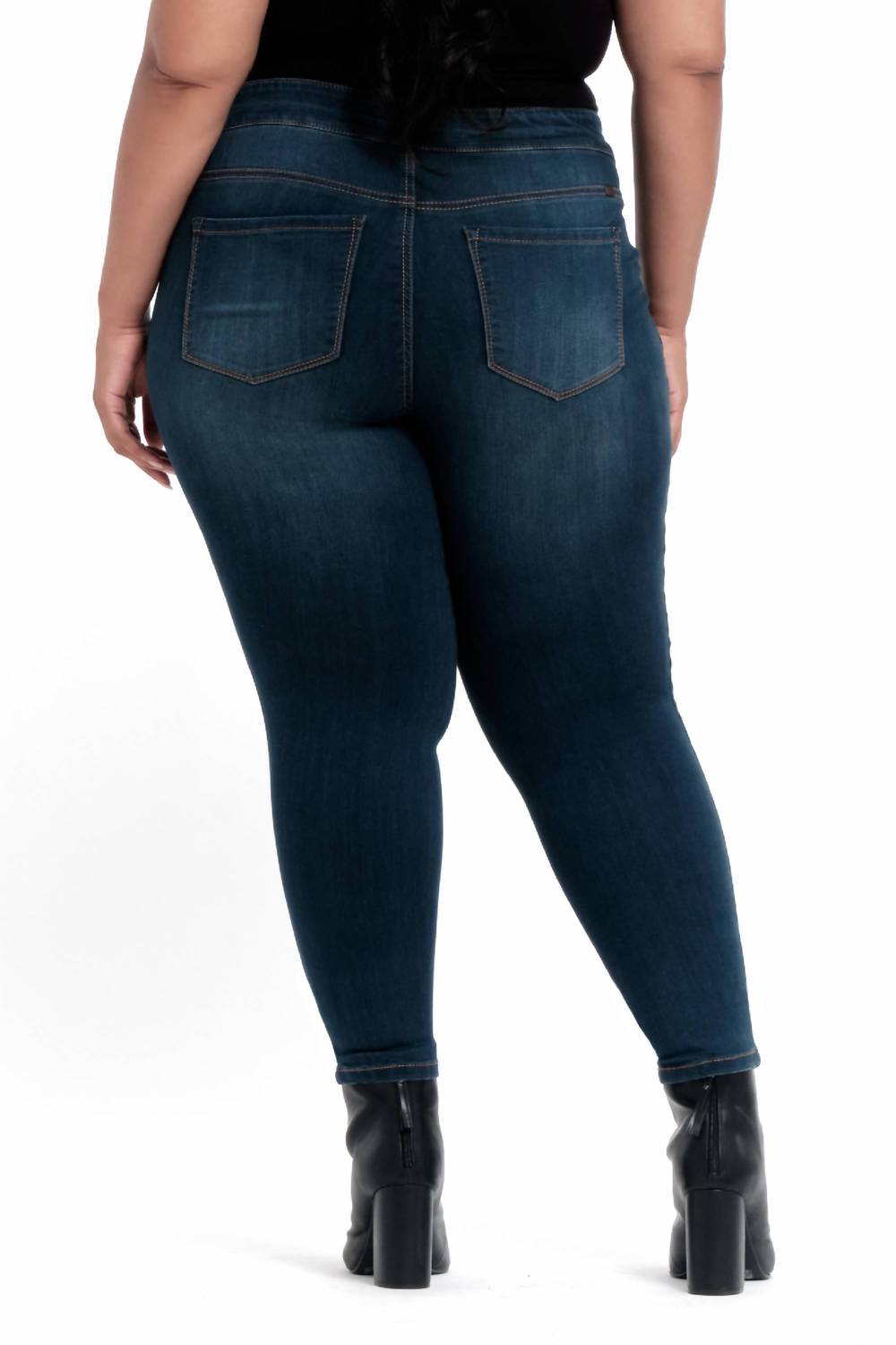 1822 Denim - High-rise Pull-on Skinny Ankle Jeans - Plus