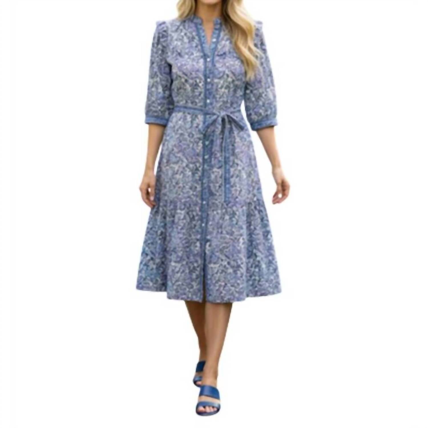 Lola Australia - Pacific Printed V-neck Midi Dress
