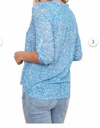 Charlie B - Printed Cotton Gauze Half-button Blouse