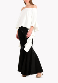 Ellery Delores Off The Shoulder Bell Sleeve Top in white - women's blouse - alternate view