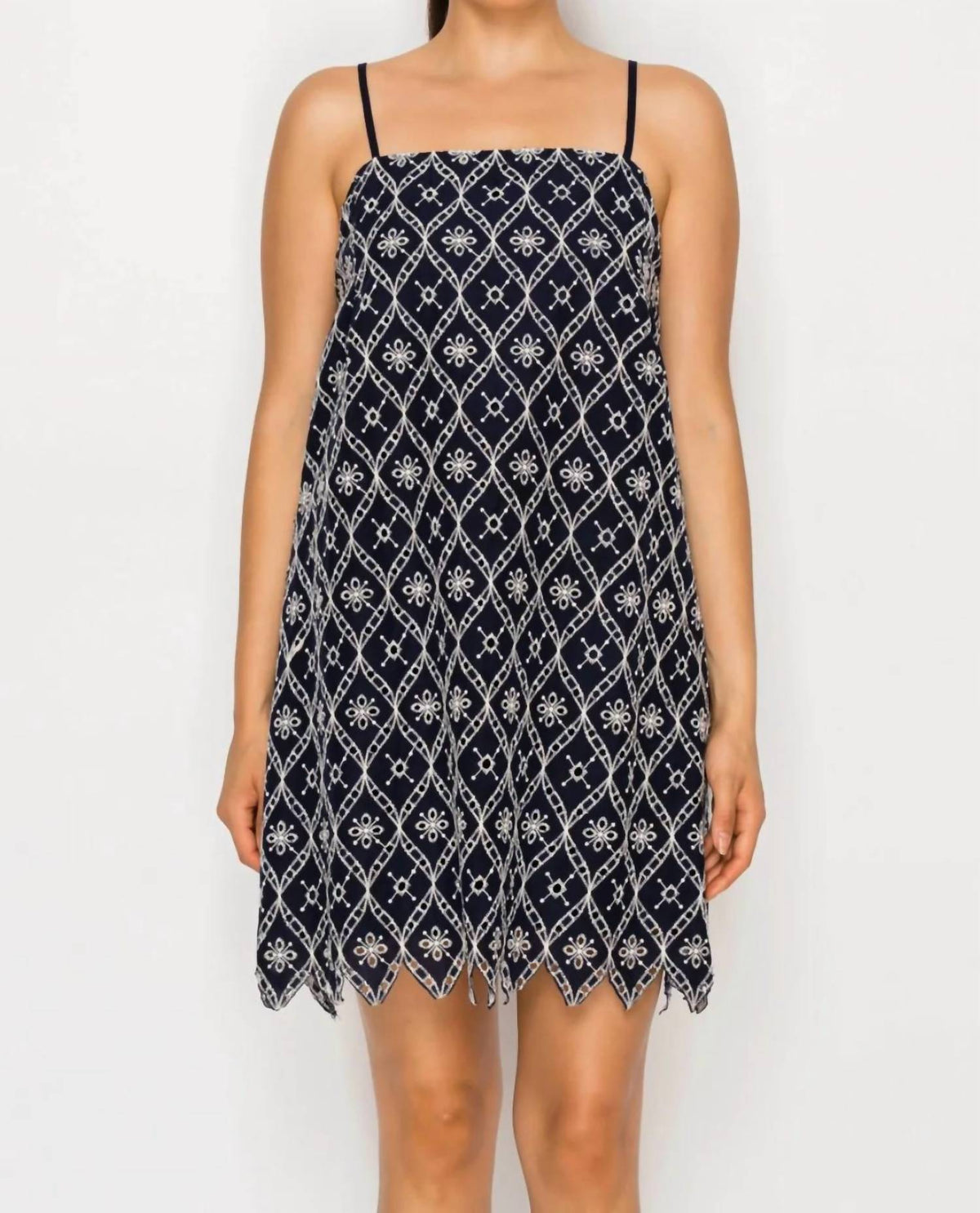 Meet Me In Santorini - Women's Selene's Embroidery Mini Dress