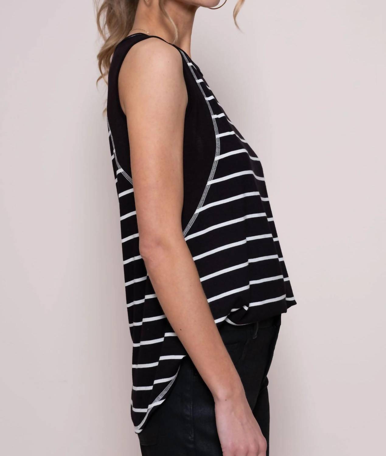 Hailey & Co - Striped Basketball Sleeveless Top