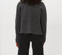 Michael Stars Drea Open Cardigan in charcoal - women's cardigan - alternate view