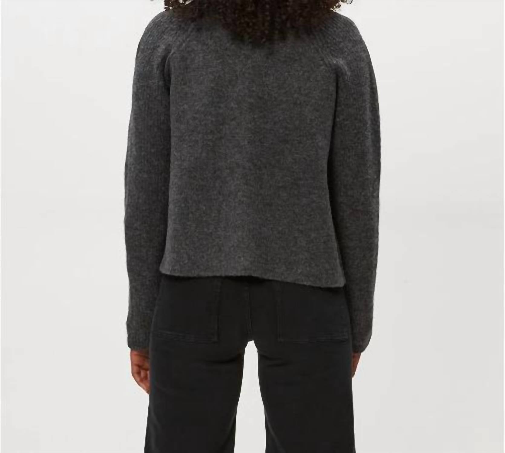 Michael Stars Drea Open Cardigan in charcoal - women's cardigan - alternate view