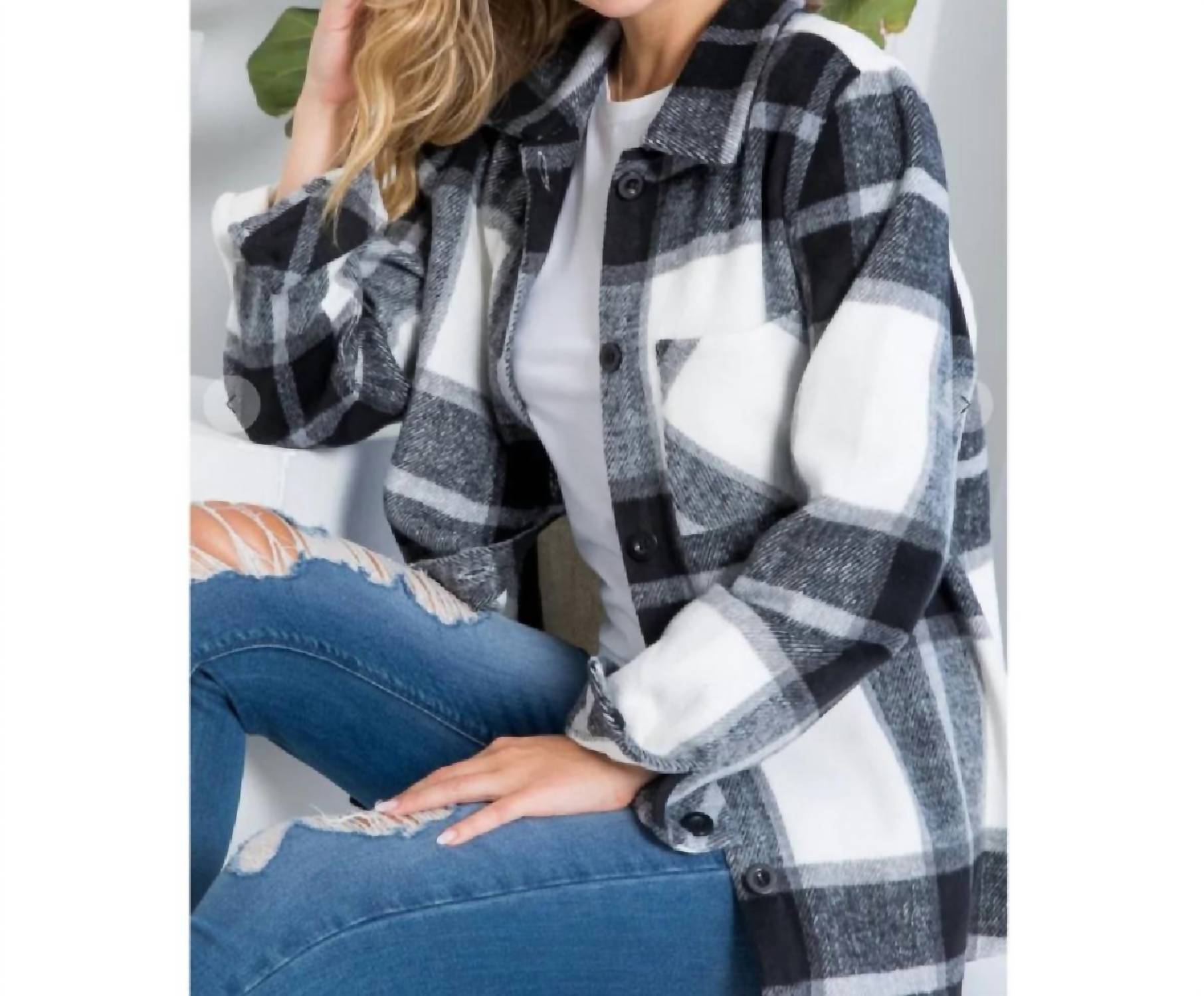 Control Apparel - Plaid Boyfriend Flannel Shirt - Plus