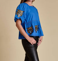 Stewart Simmons - The Puff Sleeve Peplum Top Kentucky