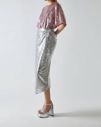 Glamorous - Sequin Wrap Midi Skirt