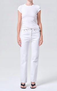 AGOLDE Lana Denim Pants in marshmallow - women's jeans