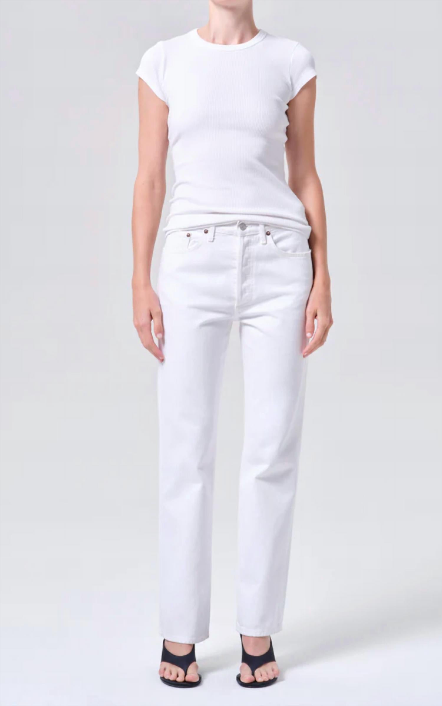 AGOLDE Lana Denim Pants in marshmallow - women's jeans