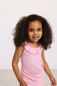 MarMar Copenhagen Kids' Paulo Modal Fine Rib Shorts in pink blossom - kids' shorts - alternate view