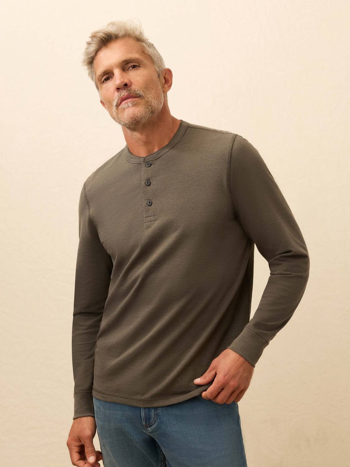 Faherty - Long Sleeve Waffle Henley Top