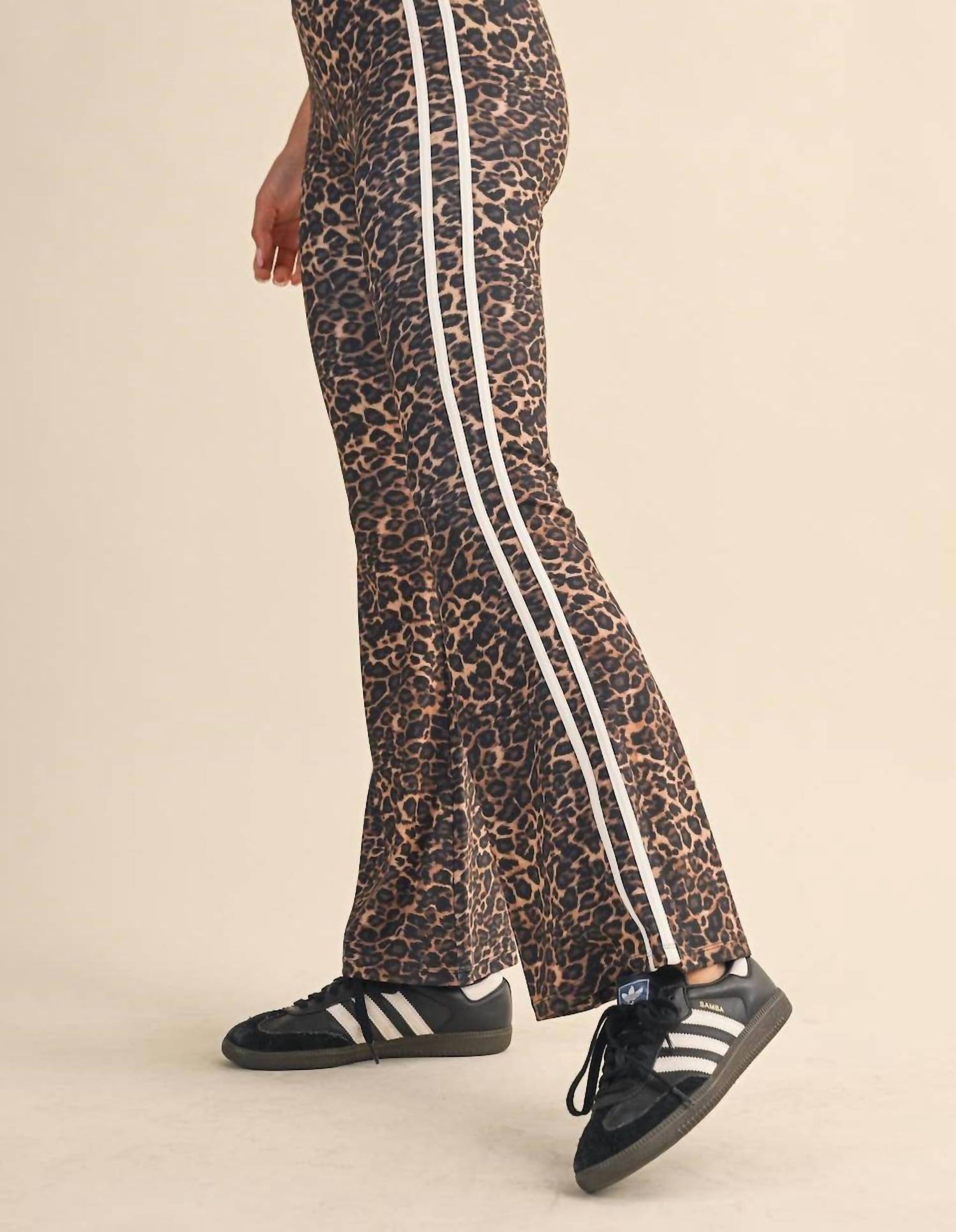 Kimberly C - High Waist With Side Stripe Flare Pants