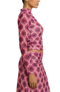 Area Stars Mara Fleur Top in burgundy - women's long sleeve top - alternate view