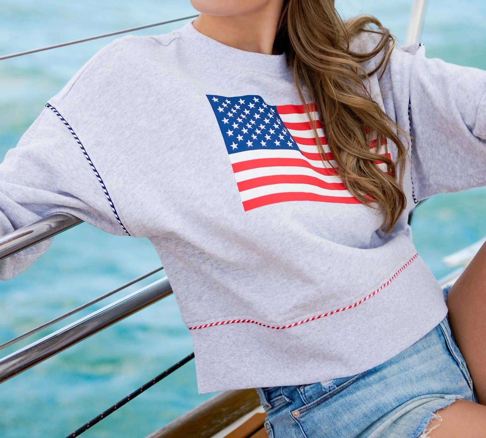 Shiraleah - American Flag Sweatshirt