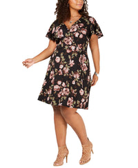 Bcx - Women's Faux Wrap Casual Dress - Plus