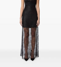 Nina Ricci - Ruffled Short Sleeves In Lace Long Dress