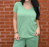 Dylan By True Grit - Ric Rac V Neck Tee