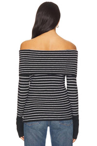 Free People Evergreen Sweater in black white 1 - women's sweater - alternate view