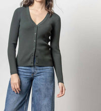 Lilla P - Ribbed Cardigan Sweater