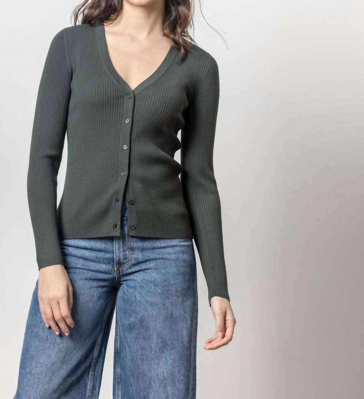 Lilla P - Ribbed Cardigan Sweater