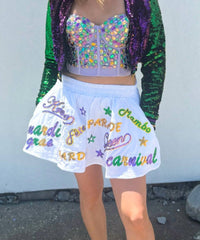 Babe New Orleans - Mardi Gras Explosion Sequin Skort